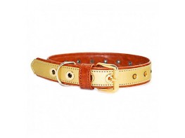 Imagen del producto Petuky collar piedras cuero oro 45cm